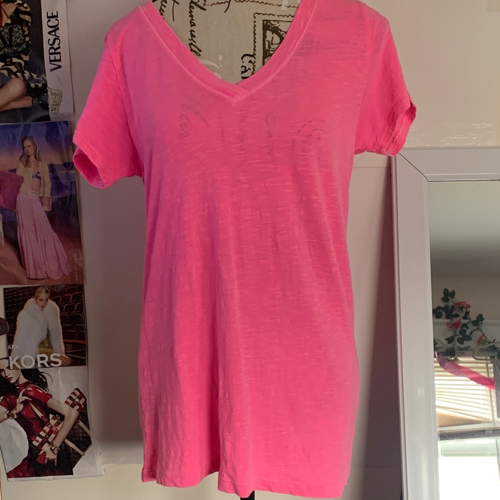 Velvet By Gram & Spencer Original Pink V-Neck Top